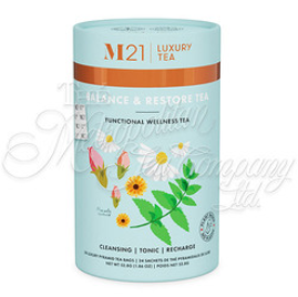 M21 Luxury Tea 24 Bags, Balance & Restore Herbal Wellness Tea