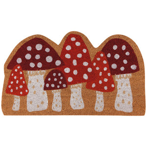 Now Designs Mushrooms Shaped Coconut Fiber Doormat, 18x30"