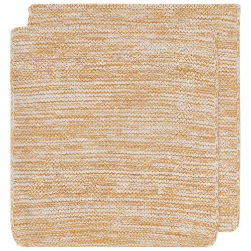 Heirloom Knit Dishcloths, Ochre - Set of 2
