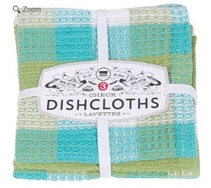 Now Designs Check-It Waffle Dishcloths, 3pc - Leaf