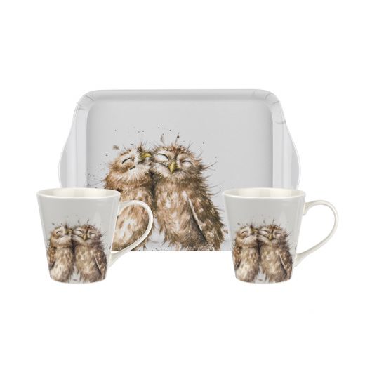 Wrendale Owl Tray & 2 Mugs