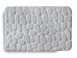 Harman Embossed Stone Memory Foam Bath Mat, Grey 20x32"