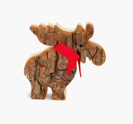 Bark Moose w/Scarf, 8x6.5cm
