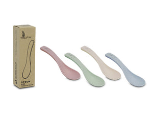 EMF Wheat Straw Biodegradable Spoon Set, 4pc Assorted Colours