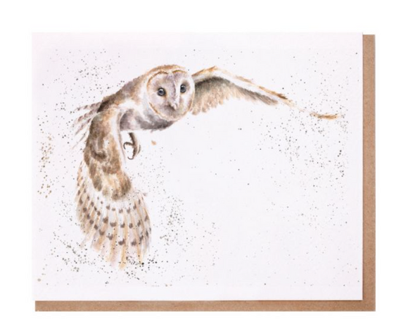 Wrendale Greeting Card, On The Wing (Owl)