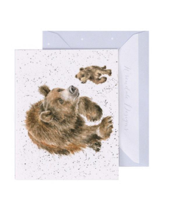 Wrendale Mini Greeting Card, In My Footsteps (Bear & Cub)