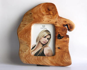 Hand-Crafted Root Wood Live Edge Picture Frame - 7"