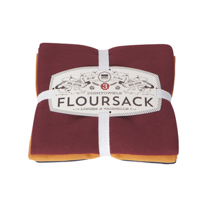 Now Designs Floursack Dishtowel Set, Wine/Maize/Midnight 3pc