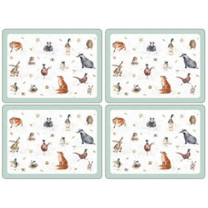 Wrendale Animal Collage Placemats, Set of 4, Corkbacked 40x30cm