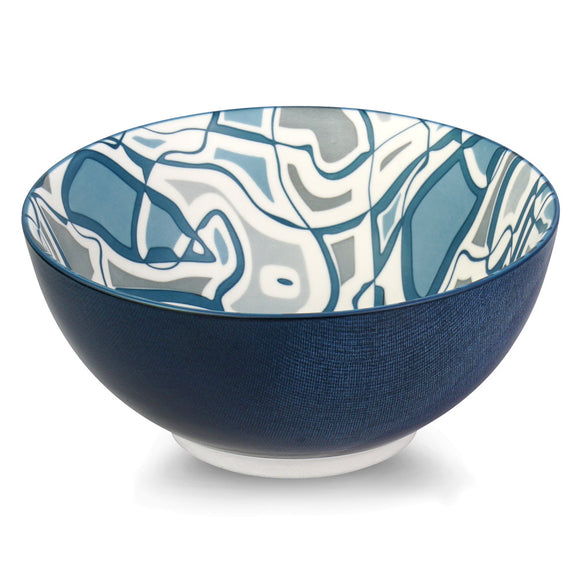 Denim Abstract Decorative Bowl 15cm