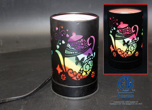 Touch Sensor Lamp – Rainbow Teapot w/Scented Oil Holder 7"