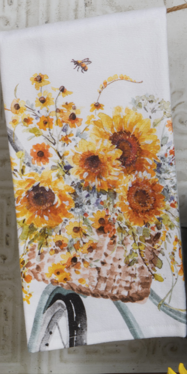 Kay Dee Designs Dual Purpose Terry Towel, Sunflowers & Bike
