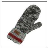 Rocky Mountain Outfitters Mittens, Mixed Grey w/ Red Stripe