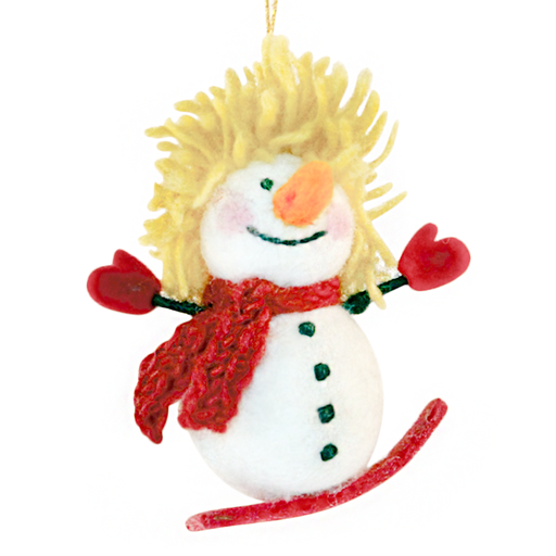 Hamro Felt Ornament, Snowboard Snowman