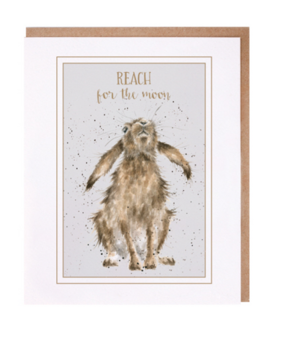 Wrendale Greeting Card, Reach For The Moon (Hare)