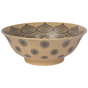 Mandala Stamped Porcelain Bowl, 8"