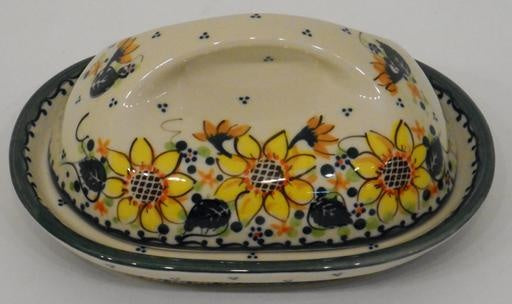 Butter Dish, Country, 18x13x9cm, Sunflower