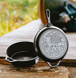 Lodge Wanderlust 3.2 Quart Cast Iron Cabin Combo Cooker