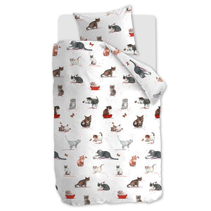 Cute Cats Duvet Cover Set by JO&ME, Twin 68x90"