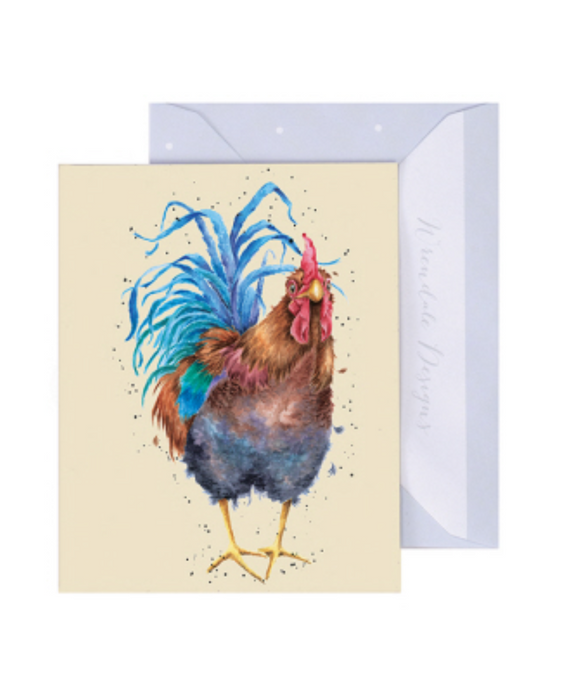 Wrendale Mini Greeting Card, Colors of the Rainbow (Rooster)