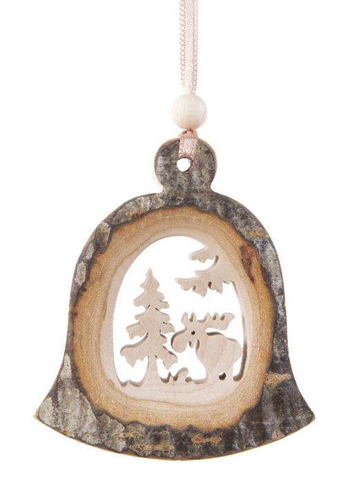 Bark Bell-Shaped Ornament, Moose