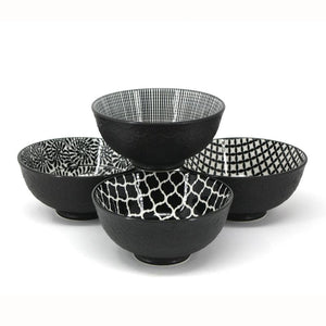 BIA Black & White Footed Bowl, 4.75" Assorted