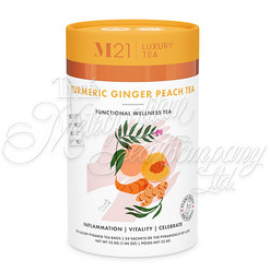 M21 Luxury Tea 24 Bags,Turmeric Ginger Peach Black Tea