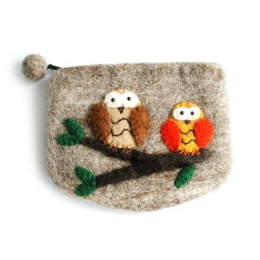 Hamro Felt Purse, Two Owls