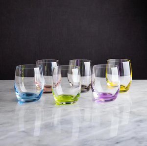 Bohemia Crystal Rainbow Stemless Glass Set, 6pc