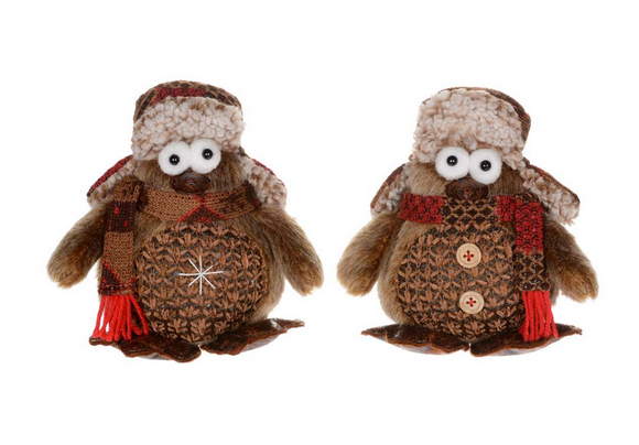 Brown Owl With Winter Hat/Scarf Plush Toy, 7