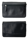 Rugged Earth Small Black Leather Organizer/Purse, Style 188023