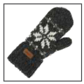 Rocky Mountain Outfitters Mittens, Grey w/ White Snowflake
