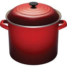 15 L Enamel-on-Steel Stockpot, Cerise