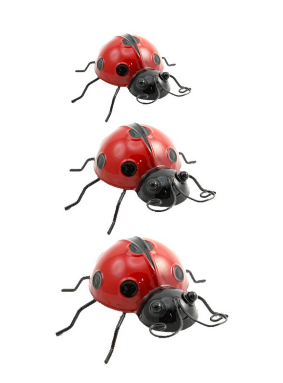 Frans Koppers Metal Wall Lady Bug Set, 3pc