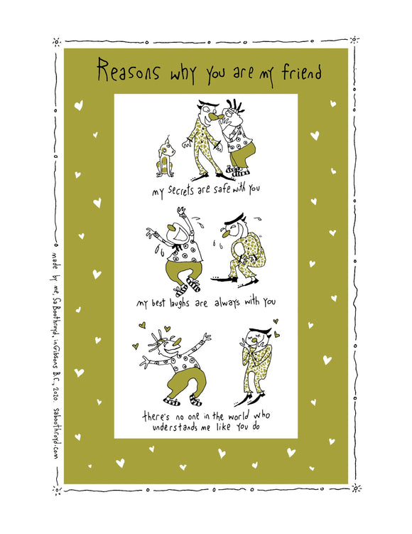 Tea Towel - Reasons Why You are My Friend