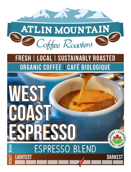 Atlin Mountain Coffee, West Coast Espresso (Whole Bean, Organic) 400g