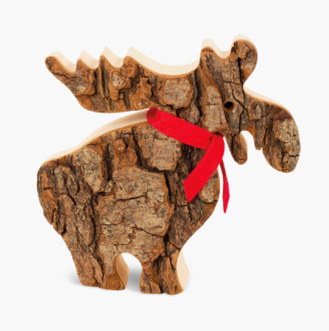 Bark Moose w/Scarf, 14x12cm