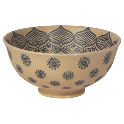 Mandala Stamped Porcelain Bowl, 4.75
