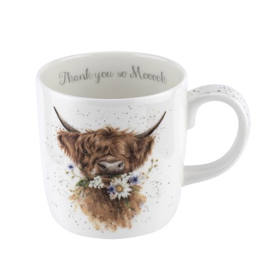 Wrendale Mug: Large 'Thank You So Moooch' Cow Mug 14oz