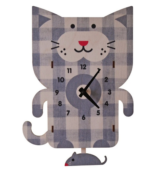 Modern Moose Pendulum Wall Clock - Cat