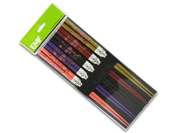 EMF Chopsticks Set of 5, Plum, Assorted 22.5cm