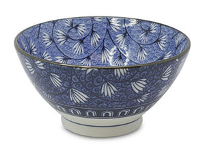 Ivy Arabesque Japanese Porcelain Tall Ramen Bowl, 7x3.5"