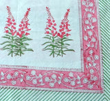 Hand Block Printed Cotton Fireweed Placemat Pair