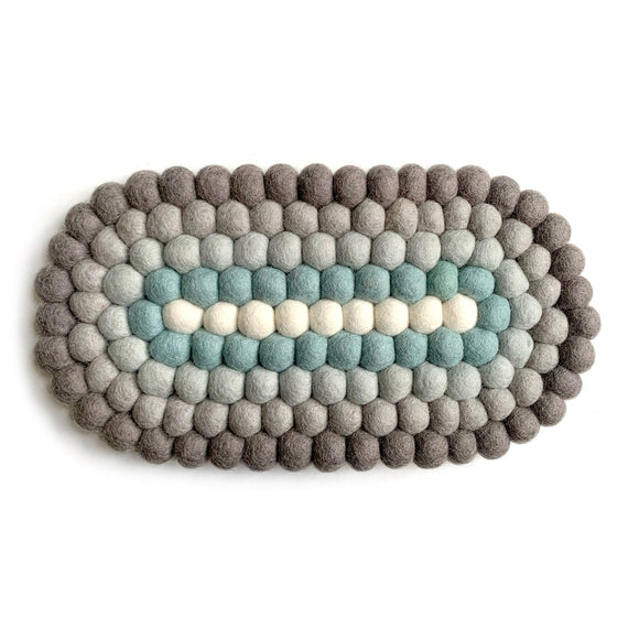 Hamro Felt Ball Oval Trivet, 8x12