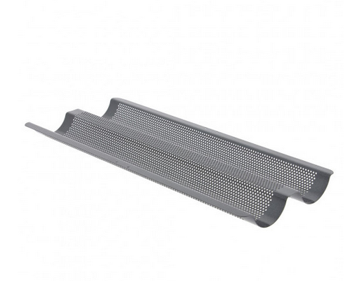 DeBuyer Baguette Baking Tray, 2 Slot Non-Stick Perforated Steel