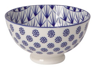 Blue Dots Stamped Bowl, 4"