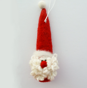 Hamro Felt Ornament, Santa with Curly Beard