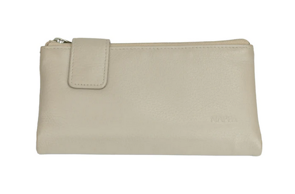 NAPPA Leather Ladies Wallet, Charlotte -Taupe