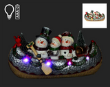 "Snow, Snow, Snow Your Boat" LED Canoe w/ Snowmen, 14x16.5"