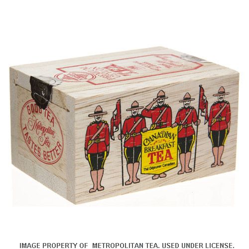 Wood Box, RCMP Canadian Breakfast Tea, 25 Teabags